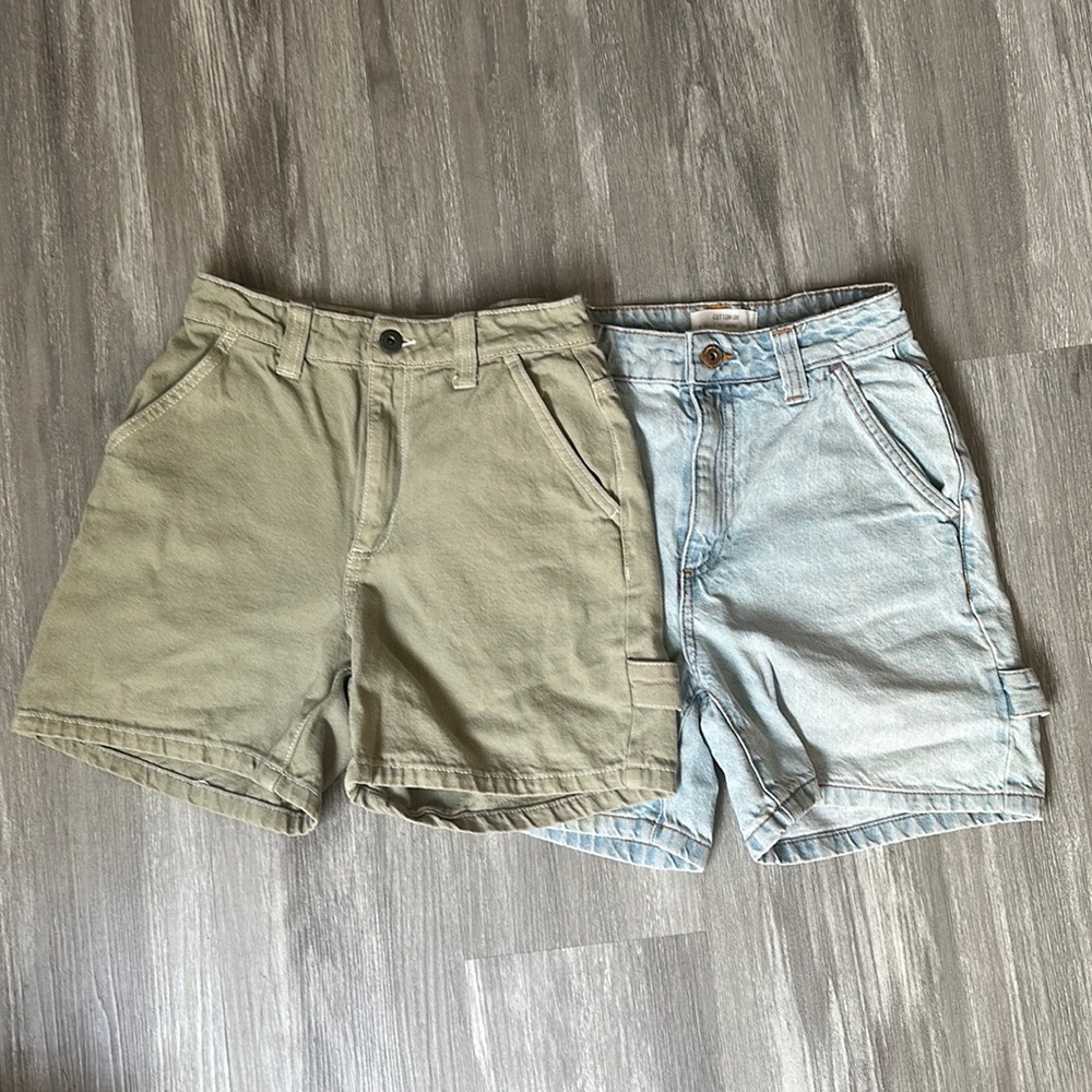Cotton On denim shorts - 2 pairs, SZ 2 - light green and denim